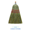 Corn/Fiber Brooms, Corn/Yucca Bristles, 53.5" Overall Length, Natural, 6/Carton