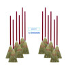 Corn/Fiber Brooms, Corn/Synthetic Fiber Bristles, 36" Overall Length, Gray/Natural, 12/Carton