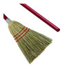 Corn/Fiber Brooms, Corn/Synthetic Fiber Bristles, 36" Overall Length, Gray/Natural, 12/Carton