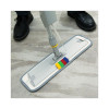 Bucketless Microfiber Mop System, 5 X 18 Blue Microfiber Head, 59" Gray Aluminum/Polypropylene Handle