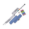 Bucketless Microfiber Mop System, 5 X 18 Blue Microfiber Head, 59" Gray Aluminum/Polypropylene Handle