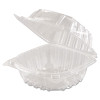 Clearseal Hinged-Lid Plastic Containers, 5.8 x 6 x 3, Clear, Plastic, 125/Pack, 4 Packs/Carton