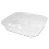 Clearpac Large Nacho Tray, 2 Compartments, 3.3 Oz, 6.2 x 6.2 x 1.6, Clear, Plastic, 500/Carton