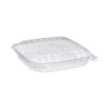 Clearseal Hinged-Lid Plastic Containers, 8.31 x 8.31 x 2, Clear, Plastic, 125/Bag, 2 Bags/Carton
