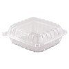 Clearseal Hinged-Lid Plastic Containers, 8.3 x 8.3 x 3, Clear, Plastic, 250/Carton