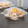 Clearseal Hinged-Lid Plastic Containers, 8.25 x 8.25 x 3, Clear, Plastic, 125/Pack, 2 Packs/Carton