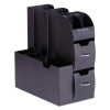 Coffee Condiment Caddy Organizer, 10 Compartments, 5.4 x 11 x 12.6, Black