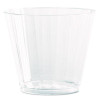 Classic Crystal Plastic Tumblers, 9 Oz, Clear, Fluted, Squat, 20/Pack, 12 Packs/Carton