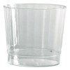 Classic Crystal Plastic Tumblers, 9 Oz, Clear, Fluted, Rocks Squat, 20/Pack, 12 Packs/Carton