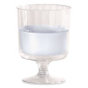 Classic Crystal Plastic Wine Glasses On Pedestals, 5 Oz, Clear, 10/Pack, 24 Packs/Carton