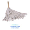 Cotton Deck Mop, #16 White Cotton Head, 50" Wood Handle, 12/Carton