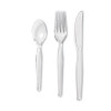 Cutlery Keeper Tray With Clear Plastic Utensils, Heavyweight, Fork/Knife/Spoon, Plastic, Crystal Clear, 1,800/Carton