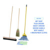 Cleaning Kit, Medium Blue Cotton/Rayon/Synthetic Head, 60" Natural/Yellow Wood/Metal Handle
