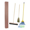 Cleaning Kit, Medium Blue Cotton/Rayon/Synthetic Head, 60" Natural/Yellow Wood/Metal Handle