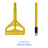 Cleaning Kit, Medium Blue Cotton/Rayon/Synthetic Head, 60" Natural/Yellow Wood/Metal Handle