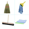Cleaning Kit, Medium Blue Cotton/Rayon/Synthetic Head, 60" Natural/Yellow Wood/Metal Handle