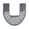 Commode Mat 2.0 Disposable Toilet Floor Mat, U-Shaped, Gray/White Non-Slip Surface, 22" x 22", 6/Carton