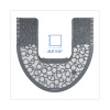 Commode Mat 2.0 Disposable Toilet Floor Mat, U-Shaped, Gray/White Non-Slip Surface, 22" x 22", 6/Carton