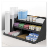 Extra Large Coffee Condiment And Accessory Organizer, 14 Compartments, 24 x 11.8 x 12.5, Black