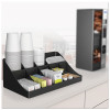 11-Compartment Coffee Condiment Organizer, 18.25 x 6.63 x 9.78, Black