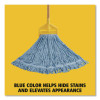 Super Stitch Blend Mop Heads, Cotton/Synthetic, Medium, Blue, 6/Carton