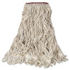 Super Stitch Blend Mop Head,  Cotton/Synthetic, Large, White, 6/Carton