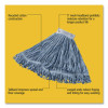 Super Stitch Blend Mop Head, Cotton/Synthetic, Large, Blue, 6/Carton