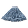 Super Stitch Blend Mop Head, Cotton/Synthetic, Large, Blue, 6/Carton
