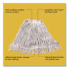 Super Stitch Looped-End Wet Mop Head, Cotton/Synthetic, Large Size, Red/White
