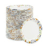 Deerfield Printed Paper Plates, 6" Dia, Coated/Soak Proof, White/Yellow/Green/Purple, 250/Pack, 4 Packs/Carton