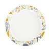 Deerfield Printed Paper Plates, 9" Dia, Coated/Soak Proof, White/Yellow/Green/Purple, 125/Pack, 8 Packs/Carton