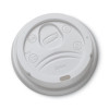 Sip-Through Dome Hot Drink Lids, Fits 10 Oz Hot Cups, Plastic, White, 100/Pack