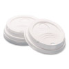 Sip-Through Dome Hot Drink Lids, Fits 10 Oz Hot Cups, Plastic, White, 100/Pack