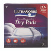 Ultrasorbs Disposable Dry Pads, 23 x 35, Blue, 7/Box