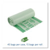 Ecosafe-6400 Bags, 13 Gal, 0.85 Mil, 24" X 30", Green, 45/Box