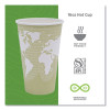 World Art Renewable And Compostable Hot Cups, 16 Oz, Paper, Tan, 50/Pack, 20 Packs/Carton