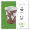 World Art Renewable And Compostable Hot Cups, 8 Oz, Paper, Plum, 50/Pack, 20 Packs/Carton