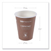 World Art Renewable And Compostable Hot Cups, 8 Oz, Paper, Brown/White, 50/Pack