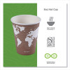 World Art Renewable And Compostable Hot Cups, 8 Oz, Paper, Plum, 50/Pack