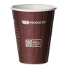 World Art Renewable And Compostable Insulated Hot Cups, 8 Oz, Paper, Brown/White, 40/Pack, 20 Packs/Carton