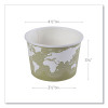 World Art Renewable And Compostable Food Container, 16 Oz, 4.05" Diameter x 3" h, Sage, Paper, 25/Pack, 20 Packs/Carton
