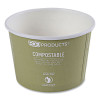 World Art Renewable And Compostable Food Container, 16 Oz, 4.05" Diameter x 3" h, Sage, Paper, 25/Pack, 20 Packs/Carton