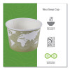 World Art Renewable And Compostable Food Container, 16 Oz, 4.05" Diameter x 3" h, Sage, Paper, 25/Pack, 20 Packs/Carton