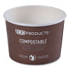 World Art Renewable And Compostable Food Container, 8 Oz, 3.04" Diameter x 2.3" h, Brown, Paper, 50/Pack, 20 Packs/Carton