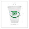 Greenstripe Renewable And Compostable Cold Cups, 12 Oz, Plastic, Clear, 50/Pack, 20 Packs/Carton