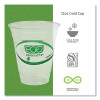 Greenstripe Renewable And Compostable Cold Cups, 12 Oz, Plastic, Clear, 50/Pack, 20 Packs/Carton