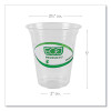 Greenstripe Renewable And Compostable Cold Cups, 16 Oz, Plastic, Clear, 50/Pack, 20 Packs/Carton