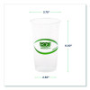 Greenstripe Renewable And Compostable Pla Cold Cups, 24 Oz, Plastic, Clear, 50/Pack, 20 Packs/Carton