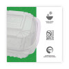 Renewable And Compostable Clear Clamshell Hinged Food Containers, 6 x 6 x 3, Plastic, 80/Pack, 3 Packs/Carton