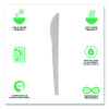 Plantware Compostable Cutlery, Knife, Plastic, Pearl White, 50/Pack, 20 Packs/Carton